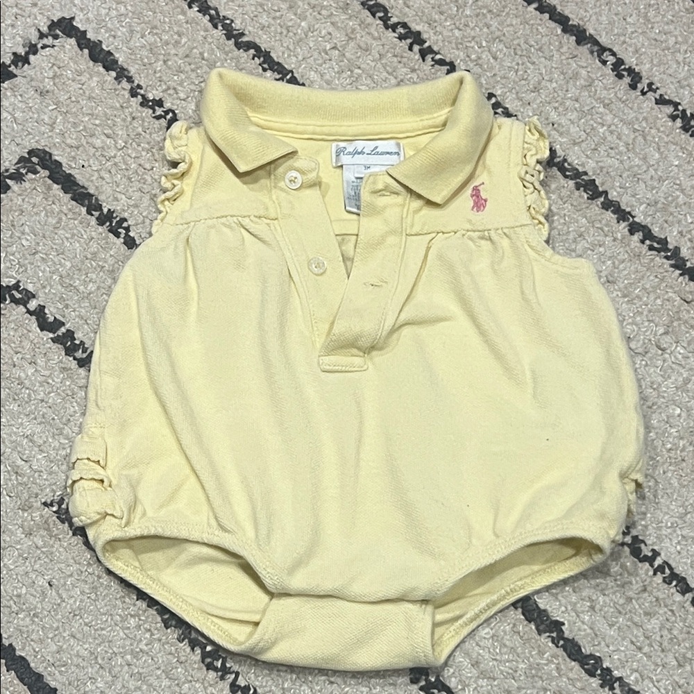 Ralph Lauren Soft Yellow Infant Romper